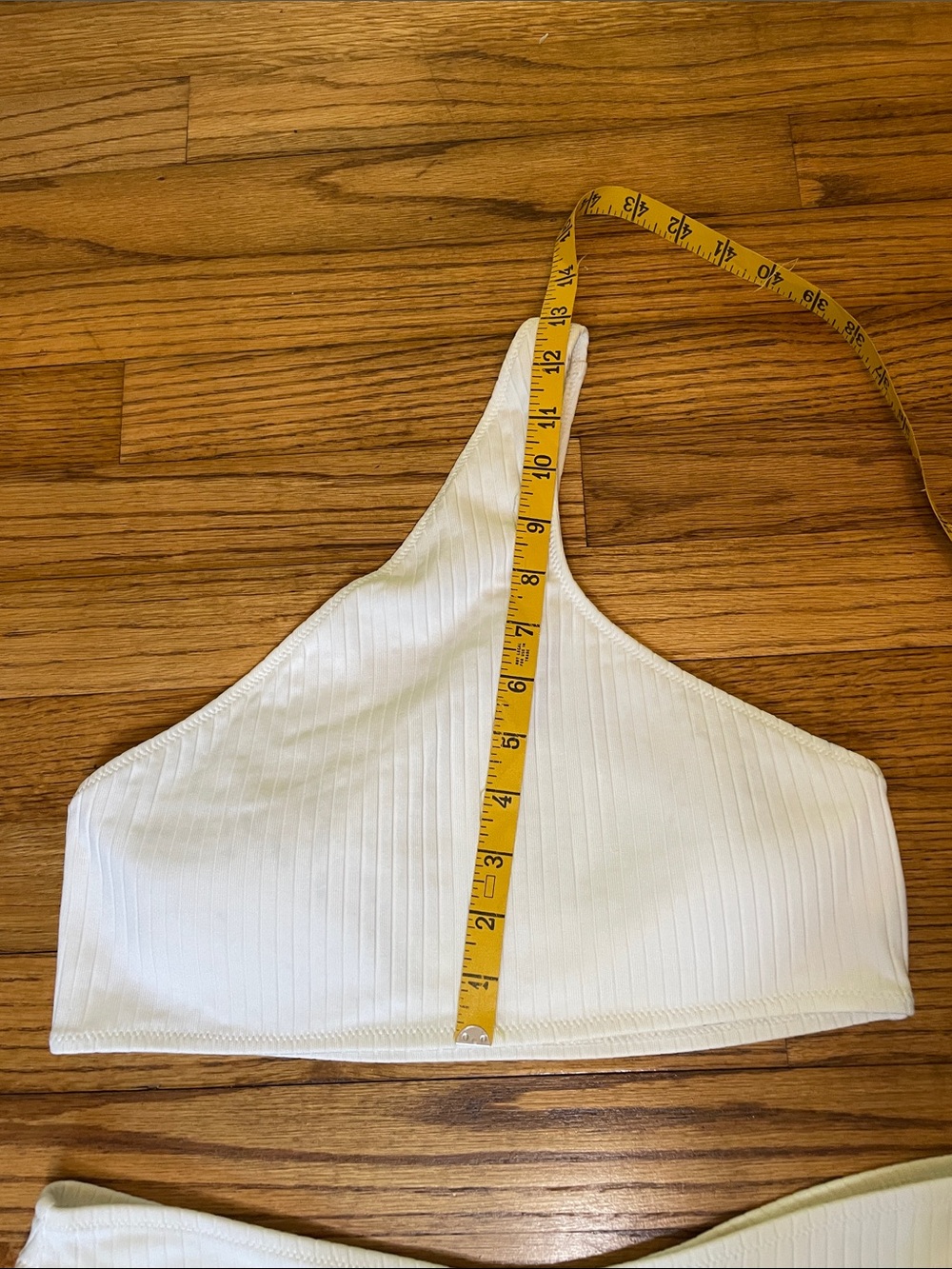 Polo Ralph Lauren White Ribbed One-Shoulder Bikini Set - Picture 14 of 15
